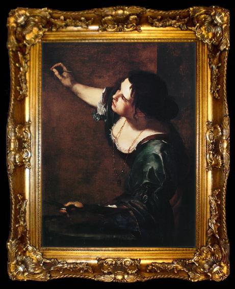 framed  Artemisia  Gentileschi Self-Portrait as the Allegory of Painting (mk25), ta009-2